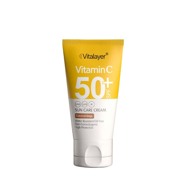 ضدآفتاب رنگی ویتامین C با +SPF50 رنگ کاراملی چرب ویتالیر